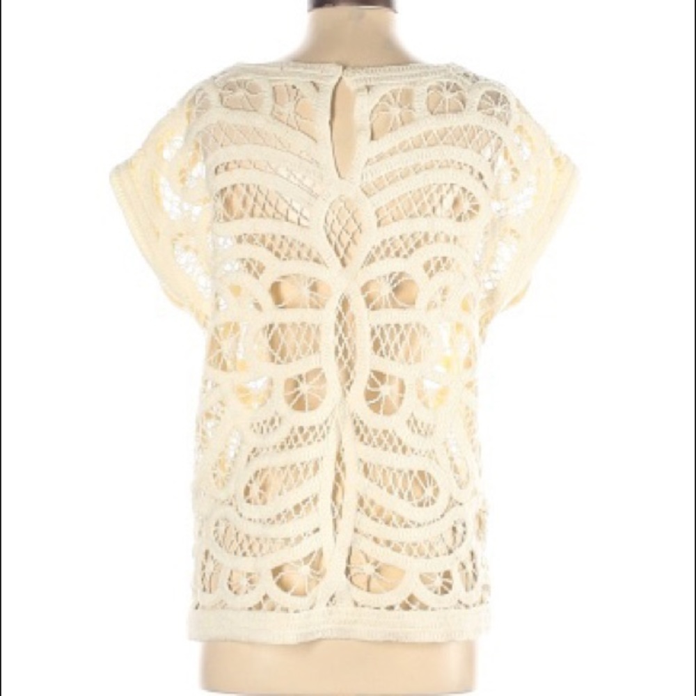 Pullover Knit Coverup Top, Ivory, Anthropologie, M - Picture 4 of 12